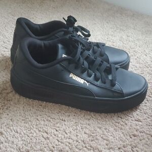 Puma Black Leather Sneakers
